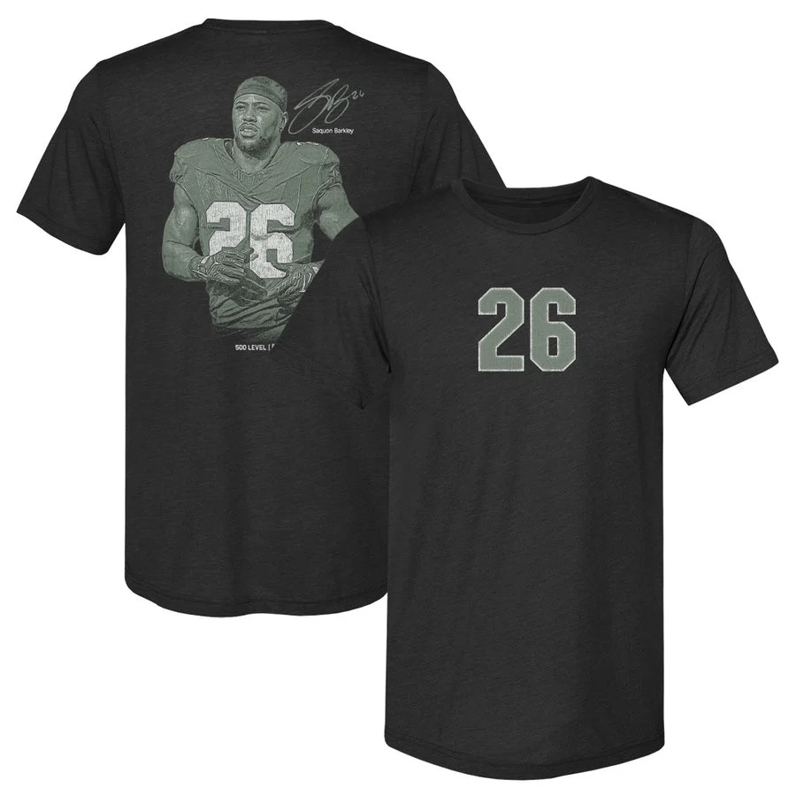 Saquon Barkley Philadelphia Mono Grunge F&B WHT