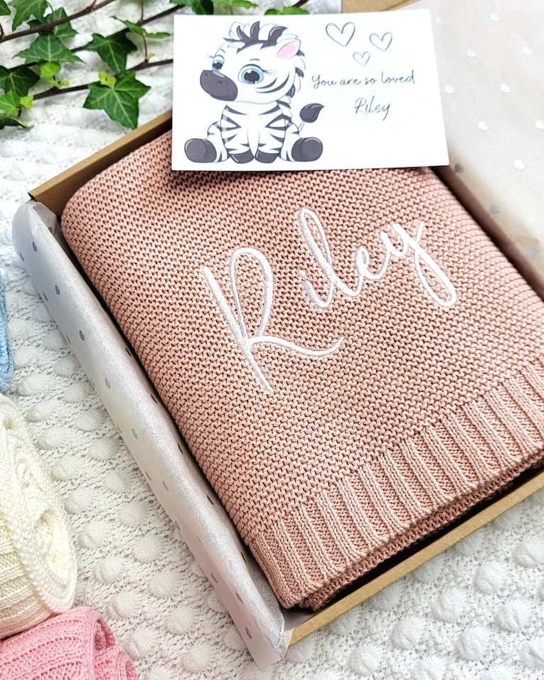 Baby gift Personalised blanket CARD INCLUDED Baby Name Blanket Custom