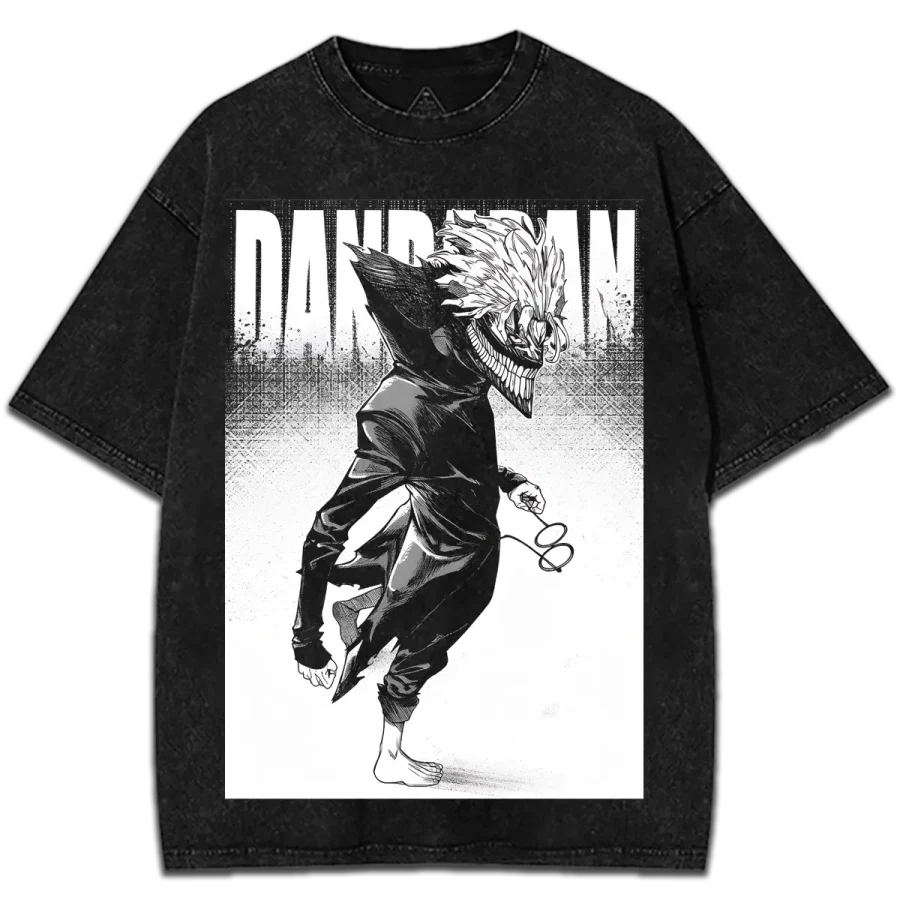 Acid Wash Anime Graphic Tee Dandadan Ayase Momo Vintage Washed T-Shirt