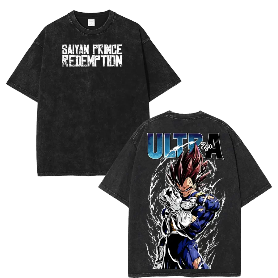 Acid Wash Anime Graphic Tee Majin Vegeta Dragon Ball Z Vintage T-Shirt