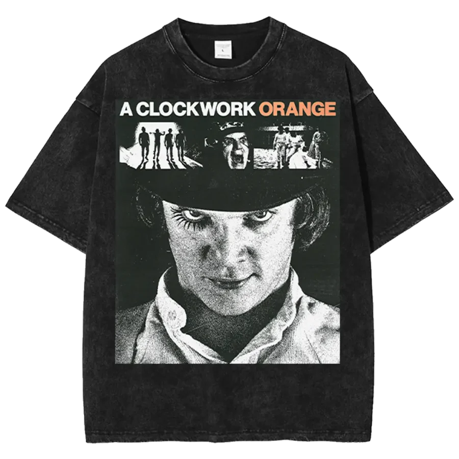 A Clockwork Orange Stanley Kubrick Movie Washed Shirt Bootleg Style Vintage Graphic Tee